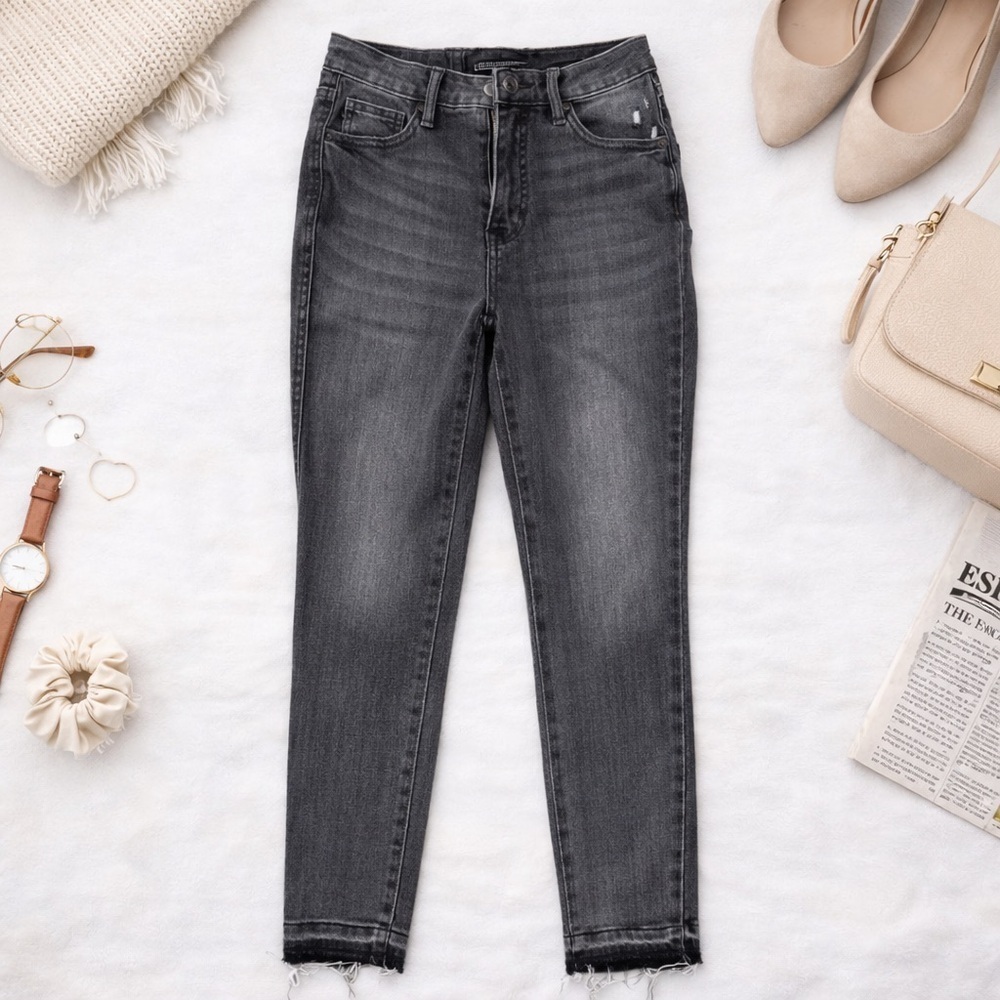Judy Blue Charcoal Short Skinny Jeans